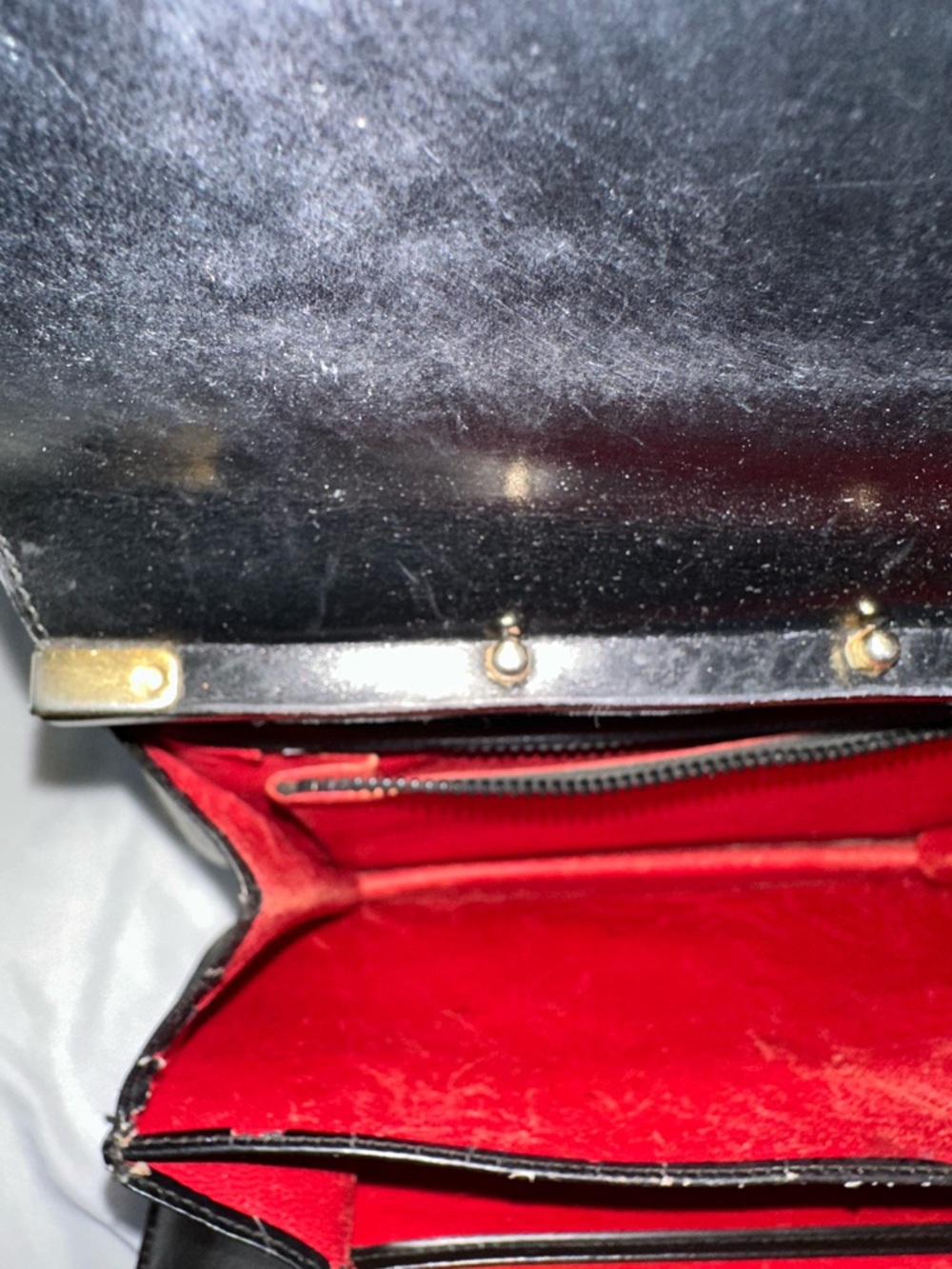 Gucci Black Patent Shoulder Bag with Bamboo Accent - Picture 11 of 14